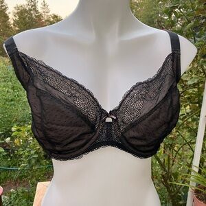 Chantelle 34 H Rive Gauche Black Lace Bra